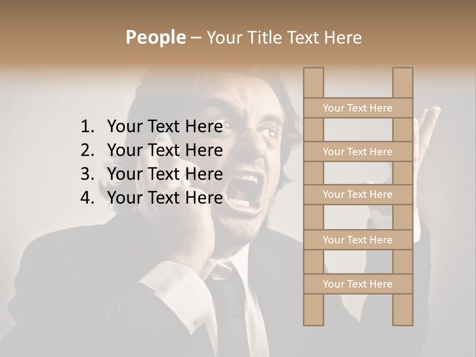 Leader Anger Mobile PowerPoint Template