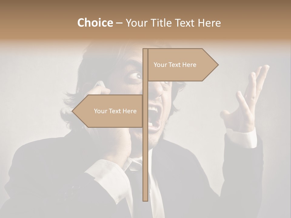 Leader Anger Mobile PowerPoint Template