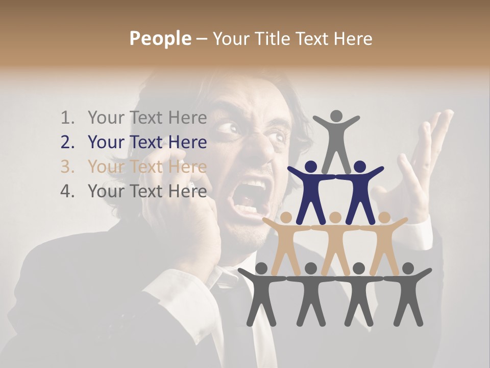 Leader Anger Mobile PowerPoint Template