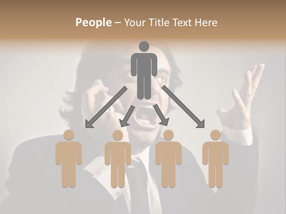 Leader Anger Mobile PowerPoint Template