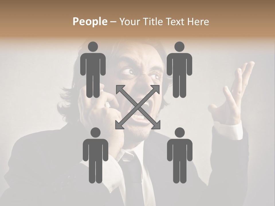 Leader Anger Mobile PowerPoint Template
