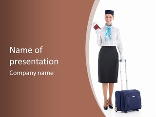 Forage Cap Stewardess Aviation PowerPoint Template