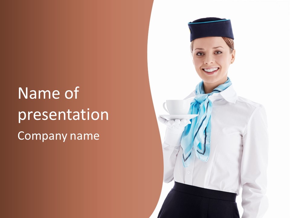 Stewardess Travel Female PowerPoint Template