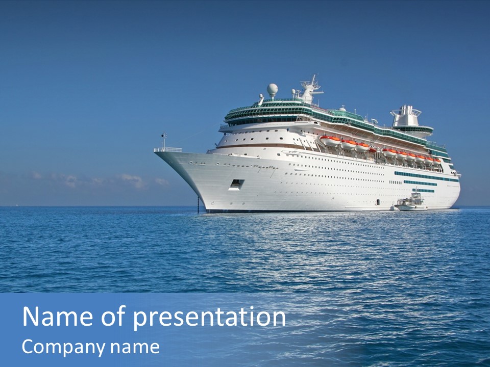 Cruise Blue Boat PowerPoint Template