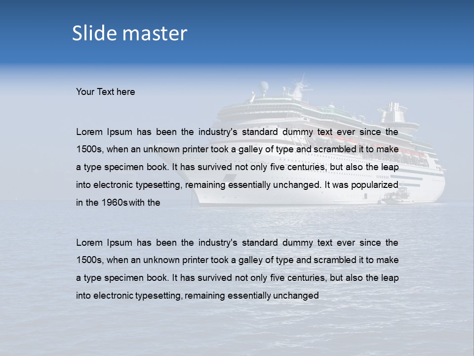 Cruise Blue Boat PowerPoint Template