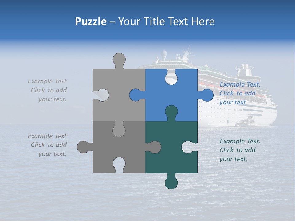Cruise Blue Boat PowerPoint Template