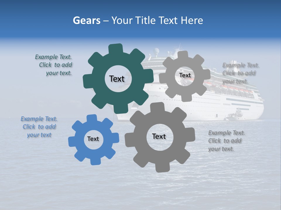 Cruise Blue Boat PowerPoint Template