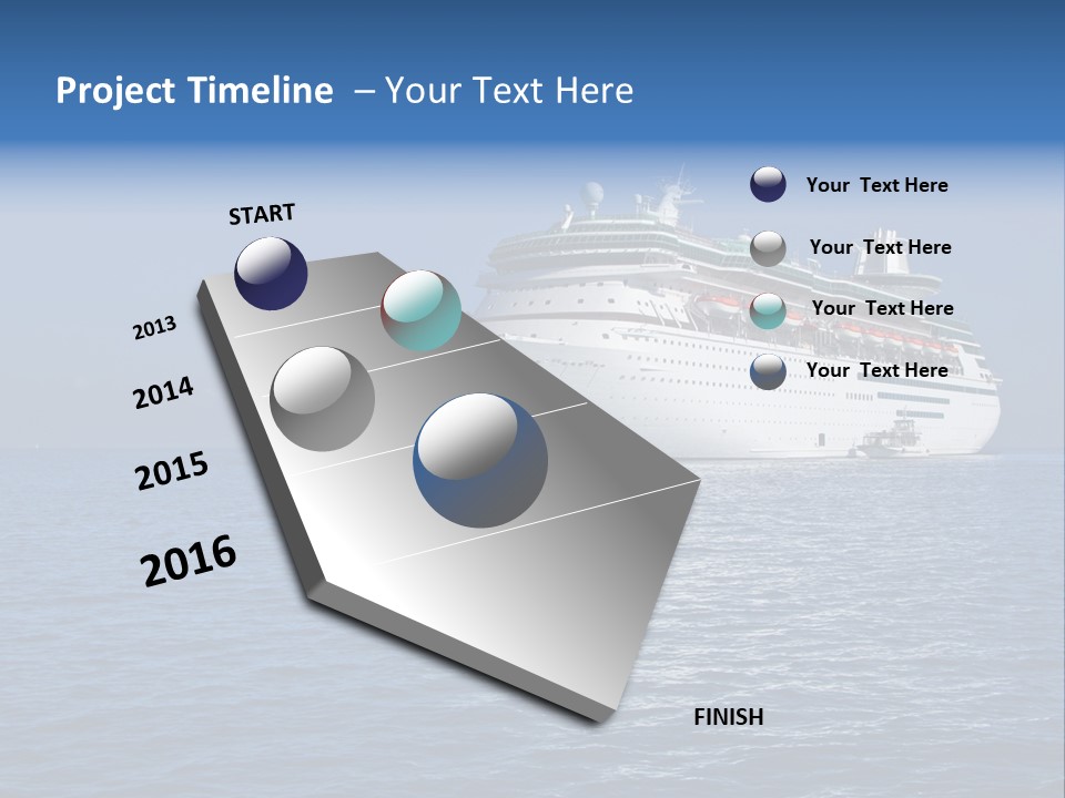 Cruise Blue Boat PowerPoint Template