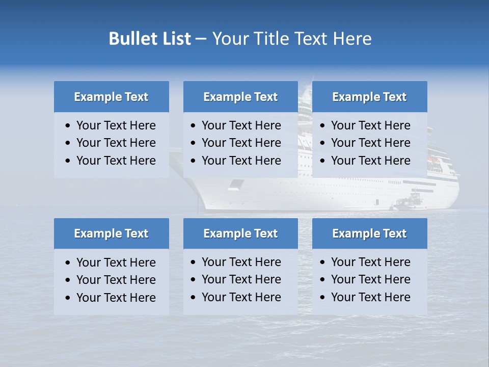 Cruise Blue Boat PowerPoint Template