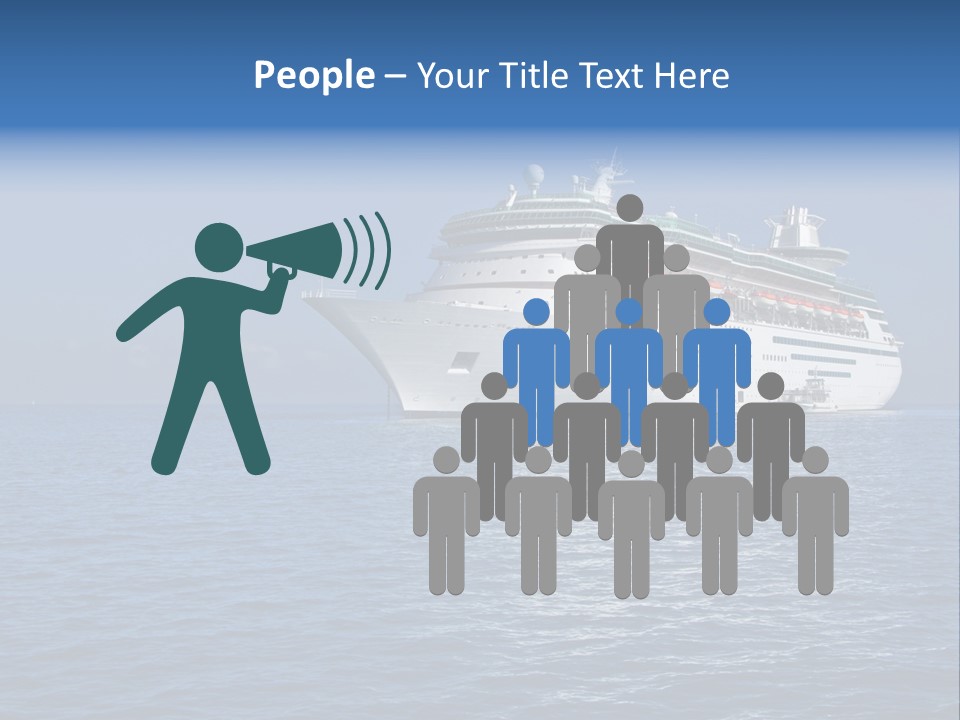 Cruise Blue Boat PowerPoint Template