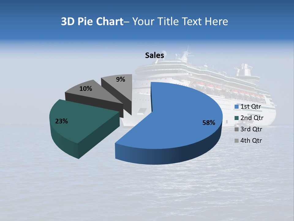 Cruise Blue Boat PowerPoint Template