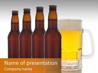 Cold Beer Beer Mug PowerPoint Template