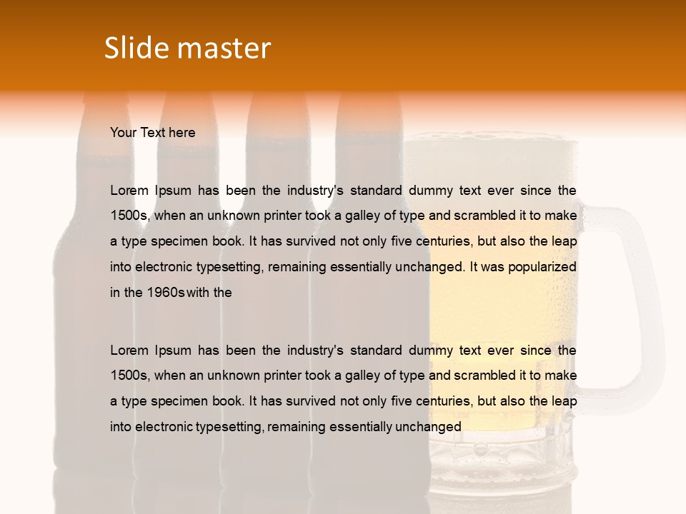 Cold Beer Beer Mug PowerPoint Template
