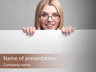 Work White Girl PowerPoint Template