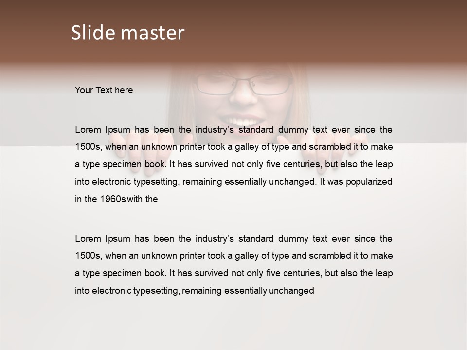 Work White Girl PowerPoint Template