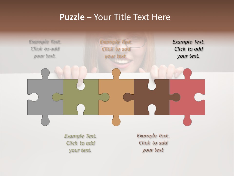 Work White Girl PowerPoint Template