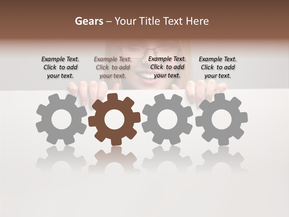 Work White Girl PowerPoint Template