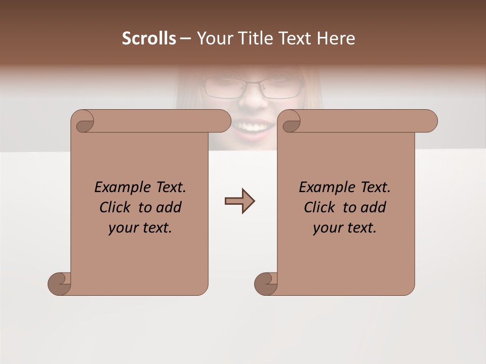 Work White Girl PowerPoint Template