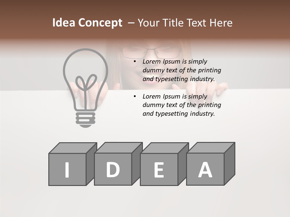 Work White Girl PowerPoint Template