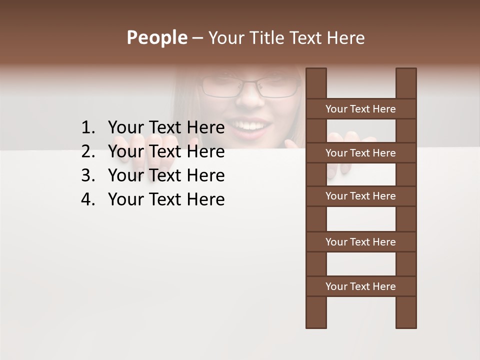 Work White Girl PowerPoint Template