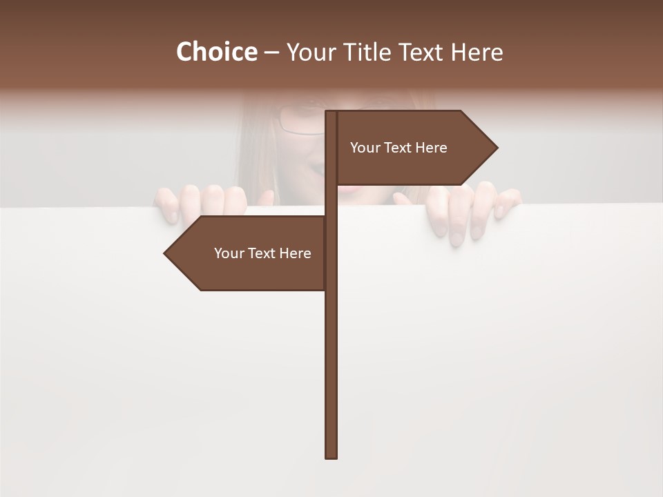 Work White Girl PowerPoint Template