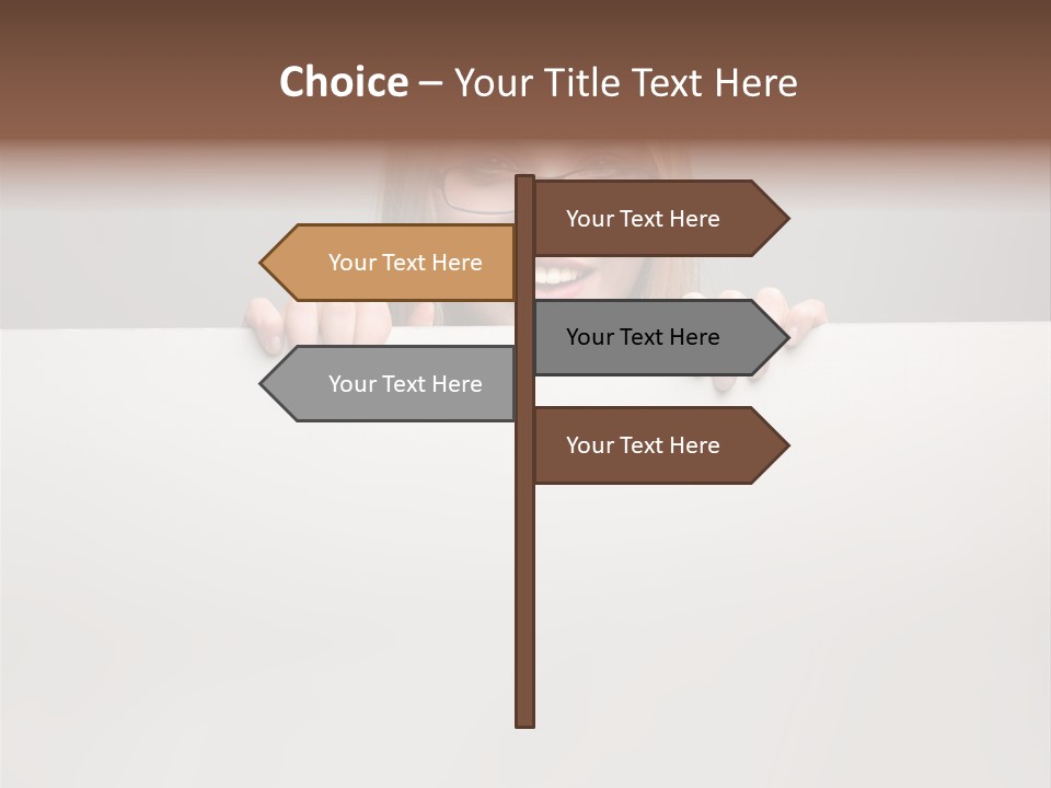 Work White Girl PowerPoint Template