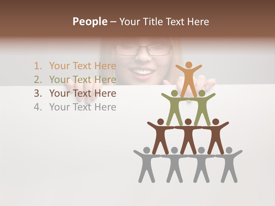 Work White Girl PowerPoint Template