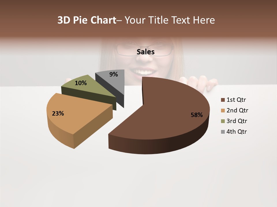 Work White Girl PowerPoint Template