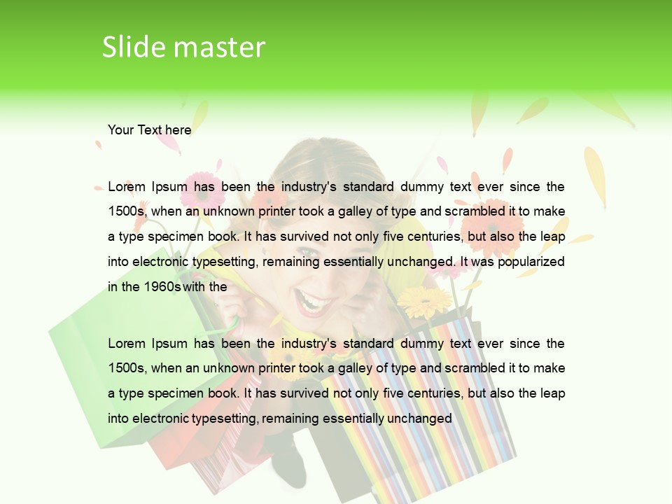 Shopping Pink Floral PowerPoint Template