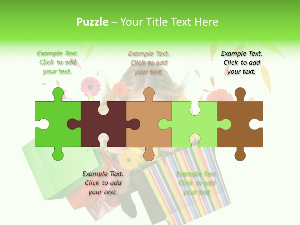 Shopping Pink Floral PowerPoint Template