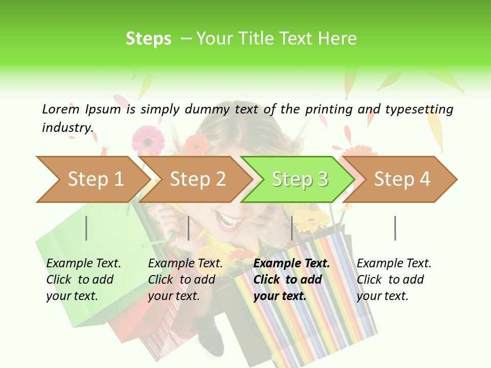 Shopping Pink Floral PowerPoint Template