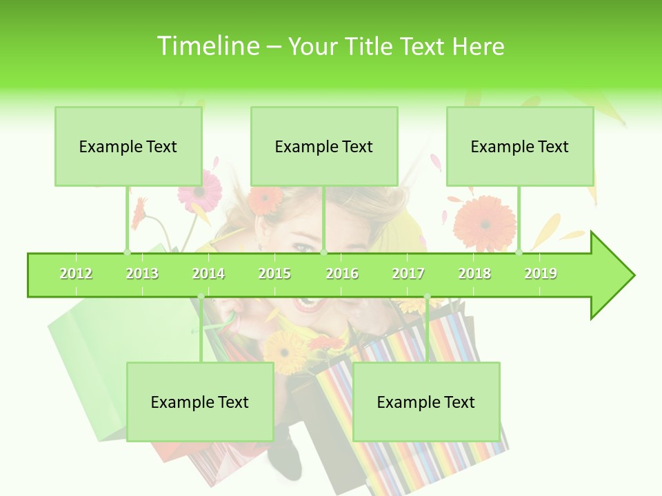 Shopping Pink Floral PowerPoint Template