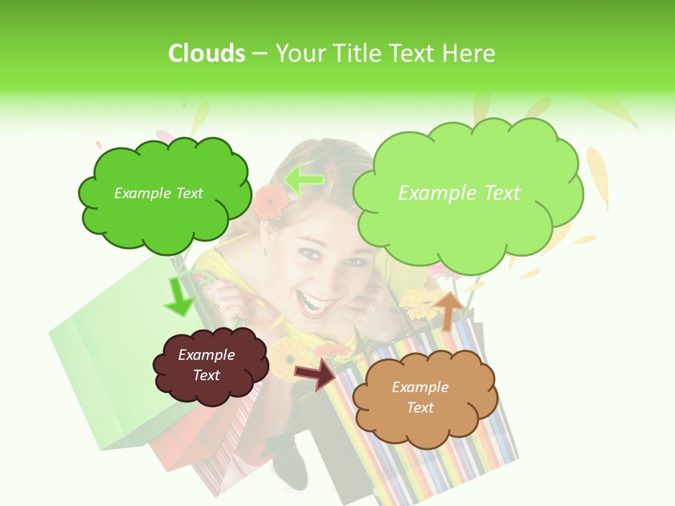 Shopping Pink Floral PowerPoint Template