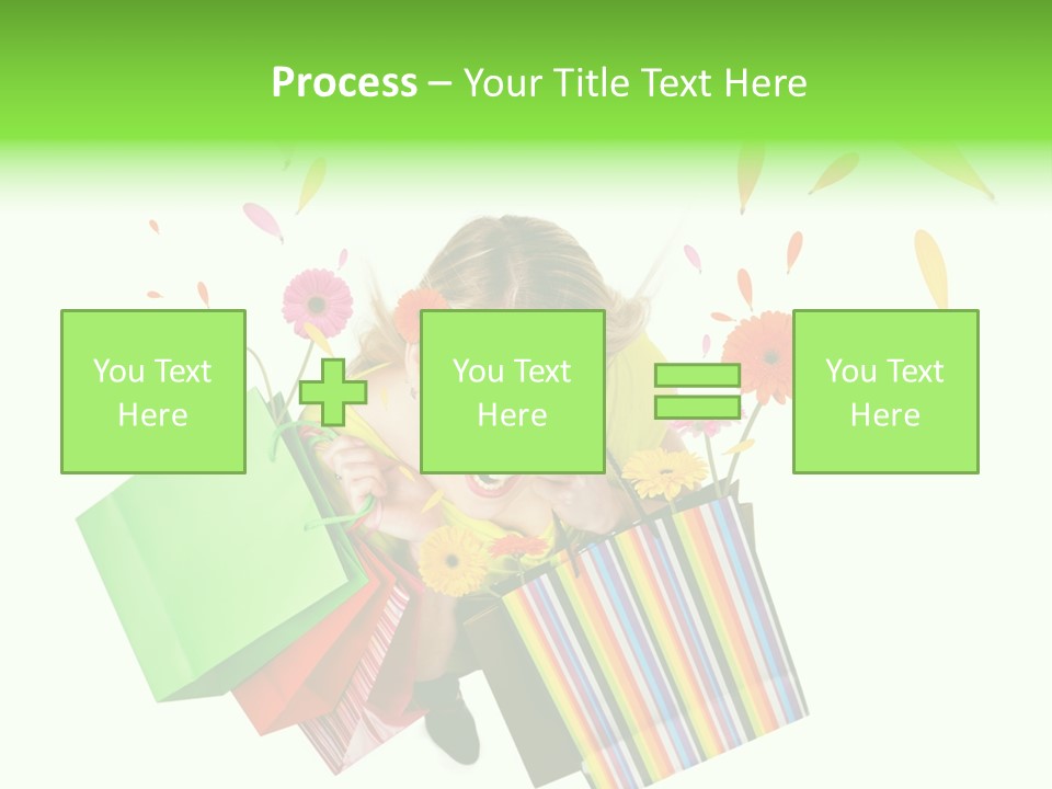 Shopping Pink Floral PowerPoint Template