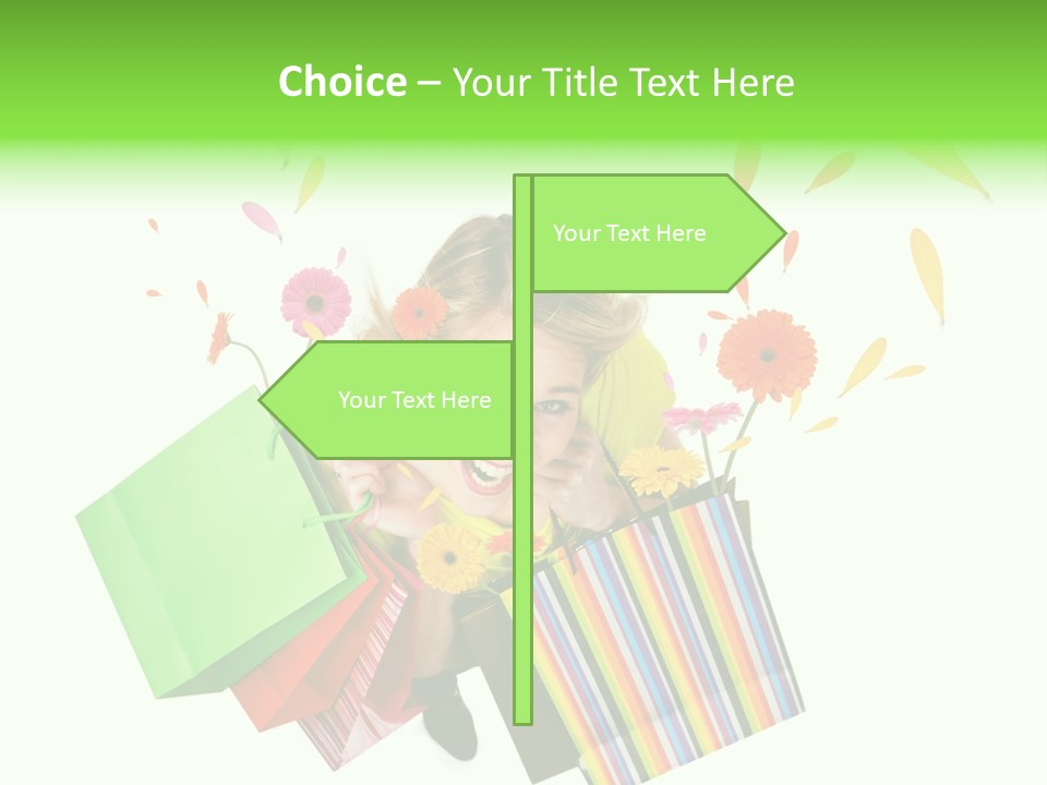 Shopping Pink Floral PowerPoint Template
