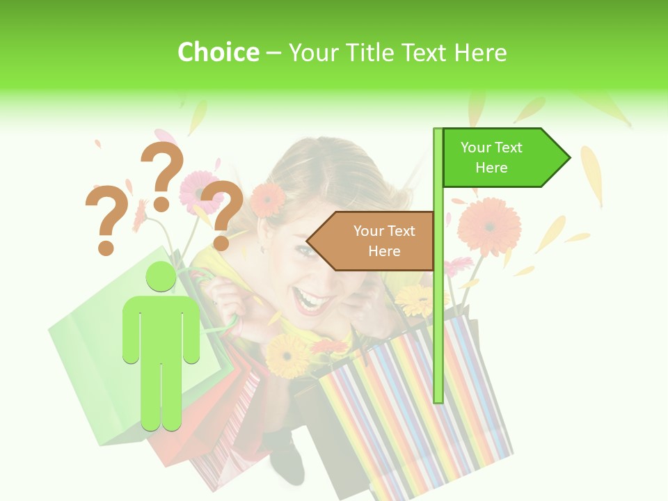 Shopping Pink Floral PowerPoint Template