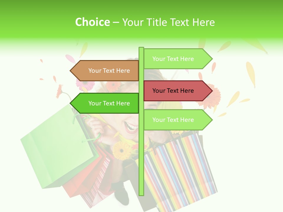 Shopping Pink Floral PowerPoint Template