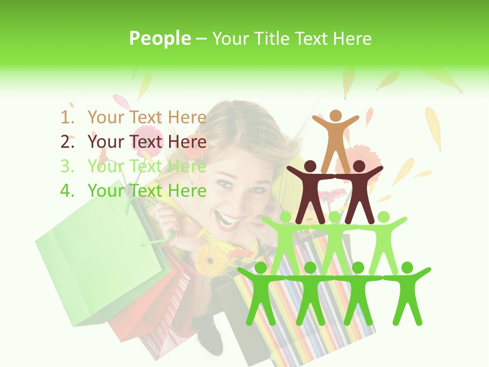 Shopping Pink Floral PowerPoint Template