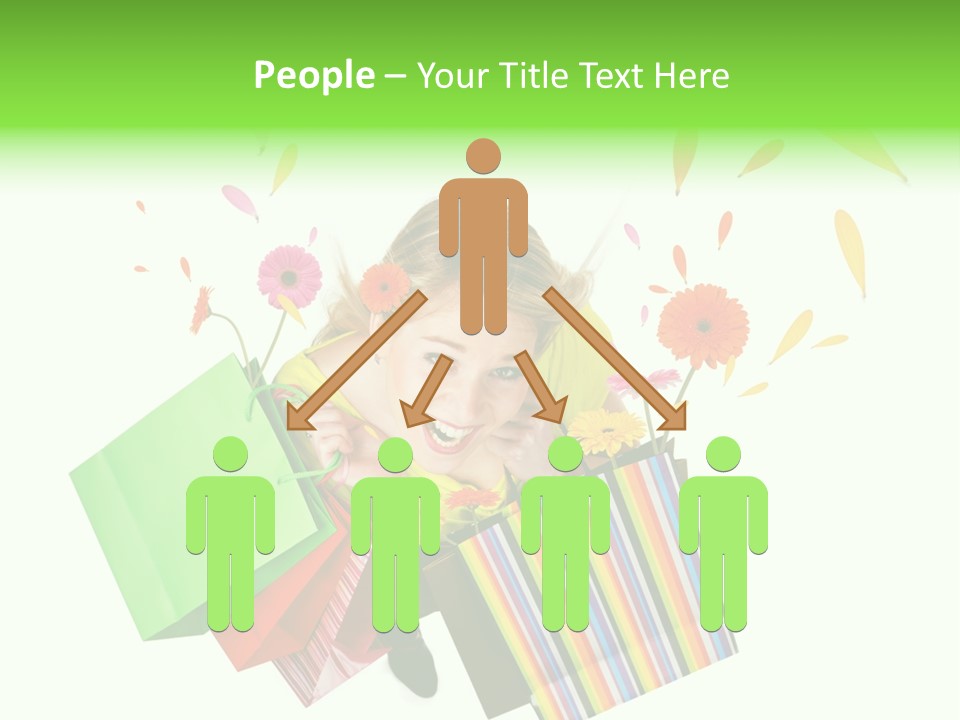 Shopping Pink Floral PowerPoint Template