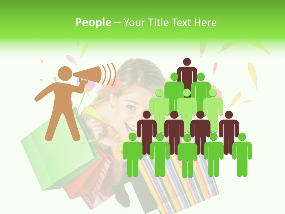 Shopping Pink Floral PowerPoint Template