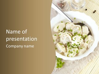 Spoon Table Broth PowerPoint Template