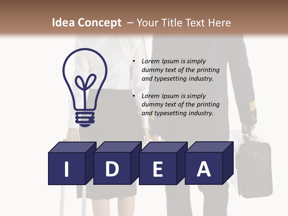 Men Stripes Baggage PowerPoint Template