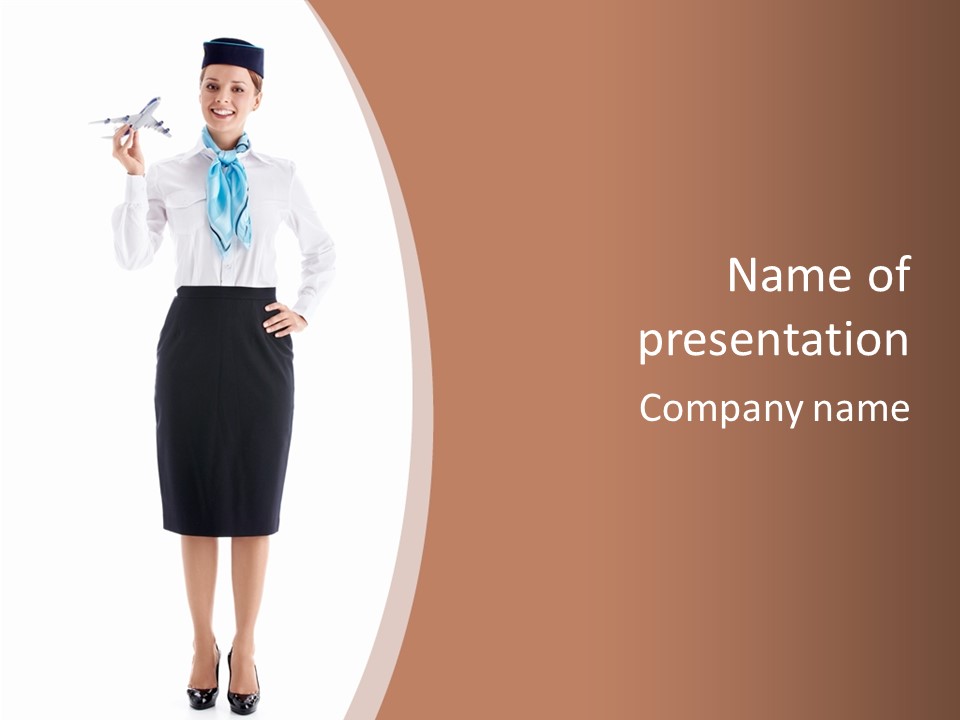 Smiling Hat Plane PowerPoint Template