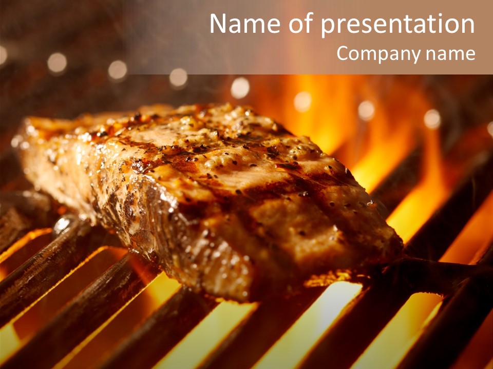 Grilling Barbeque Fire PowerPoint Template