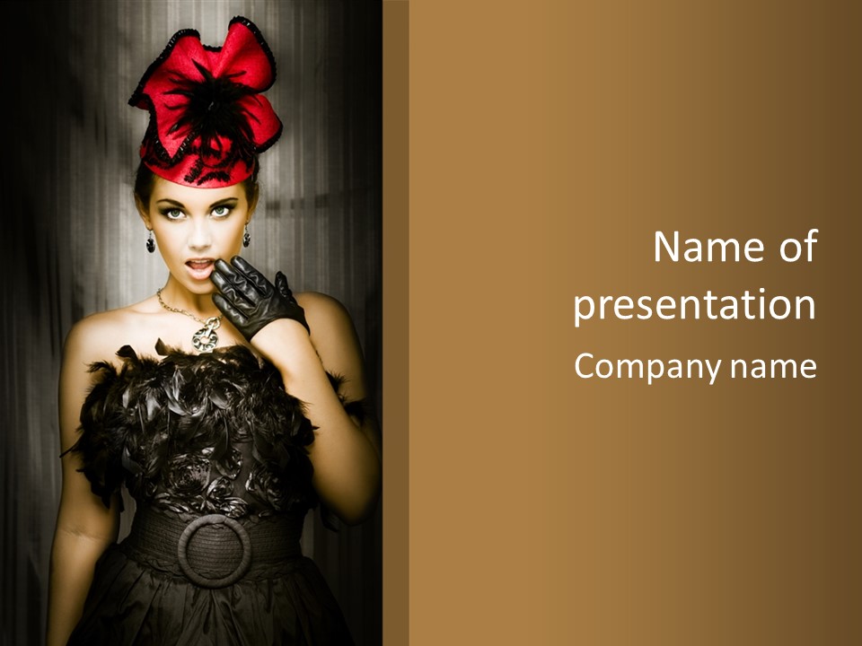 Carbaret Red Lady PowerPoint Template