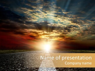 Street Sunlight Landscape PowerPoint Template