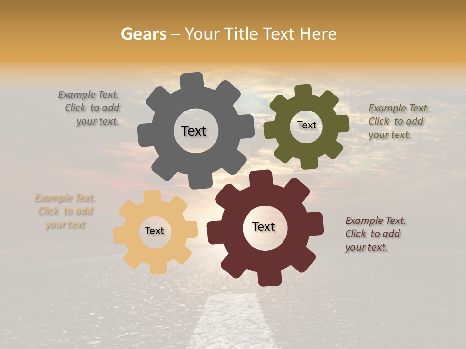 Street Sunlight Landscape PowerPoint Template