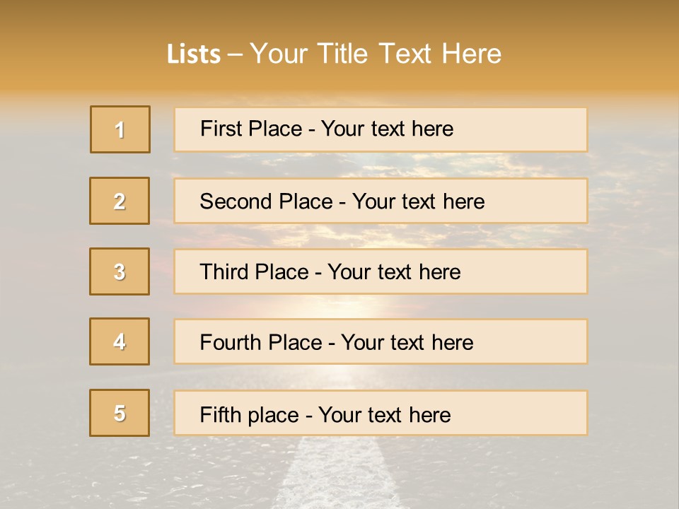 Street Sunlight Landscape PowerPoint Template