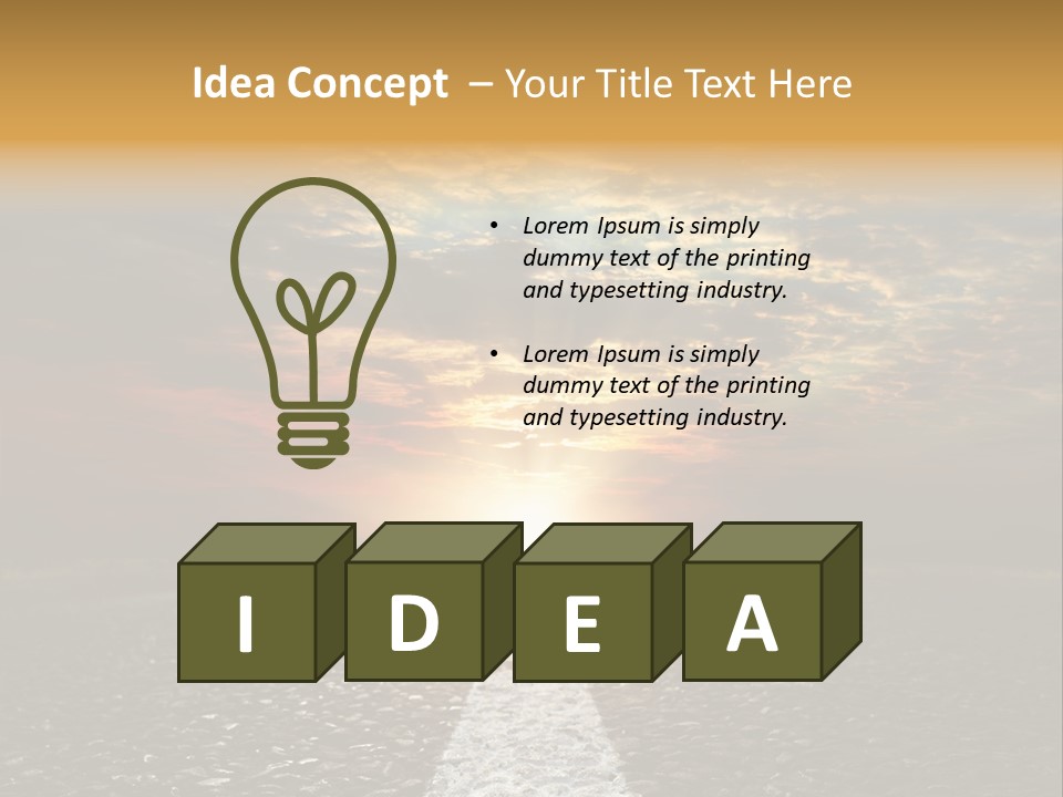 Street Sunlight Landscape PowerPoint Template