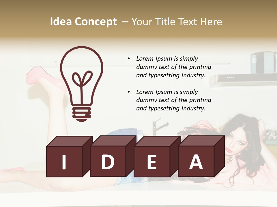 Young Indoors Jeans PowerPoint Template